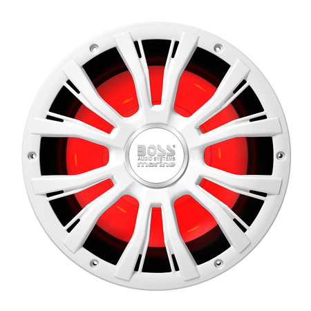 BOSS AUDIO MRG10W 10" Marine 800W Subwoofer w/Multicolor Lighting - White MRGB10W